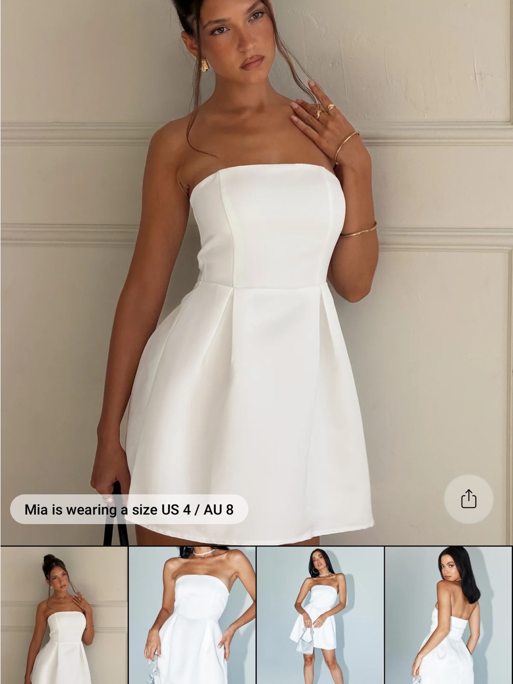 Princess Polly White Strapless Grad Dress